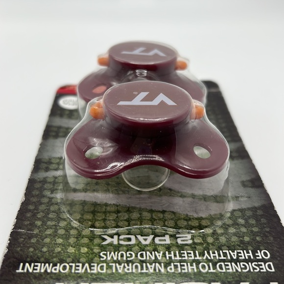 Virginia Tech Orthodontic Pacifiers 2 Pack - Picture 3 of 5